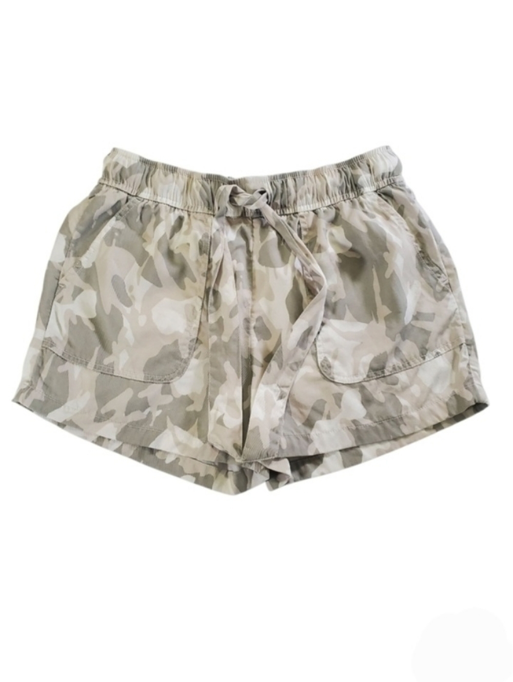 2323 * Nicole Miller Camo Print Lyocell Shorts Gray Tan Size M